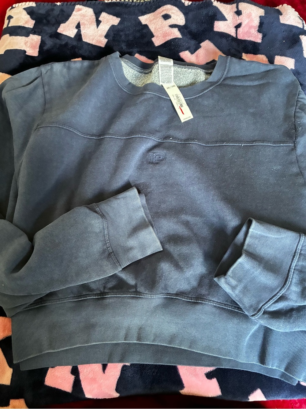 PINK Victoria's Secret Men's Crewneck Sweatshirt in Faded Navy/Blue